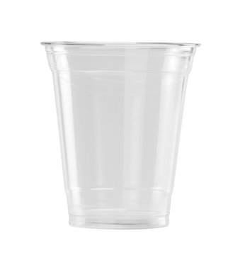 Plastic Glass on white background with clipping path