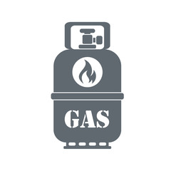 Camping gas container icon on white background