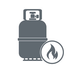 Camping gas container icon on white background