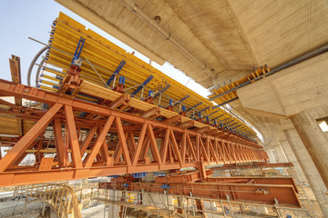 Ada Bridge on river Sava, Belgrade, Serbia