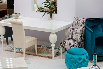 pink armchair