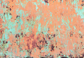 Crackle of paint on the metal background.