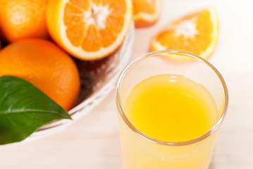 glass of orange juice on the table