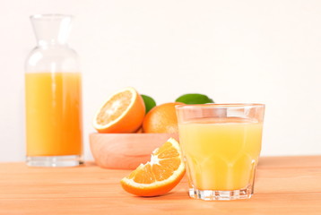 glass of orange juice on the table