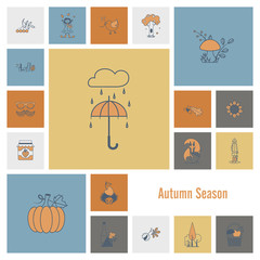 Set of Flat Autumn Icons