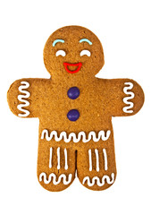 Gingerbread man, gingerbread on white background
