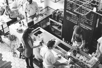 Fototapeta na wymiar Coffee Shop Bar Counter Cafe Restaurant Relaxation Concept
