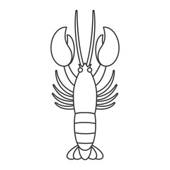 Vector lobster, line icon