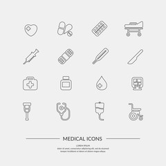 vector set of medical titles