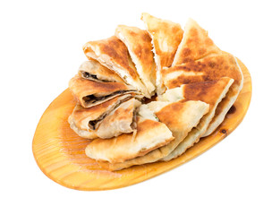 Delicious sliced puff pie.