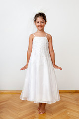 Fototapeta na wymiar Cute girl with bridal costume