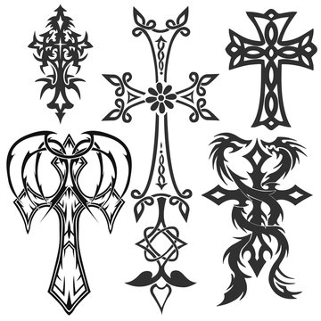 crosses crucifix. religious design elements