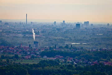 Naklejka premium City of Zagreb panoramic aerial view