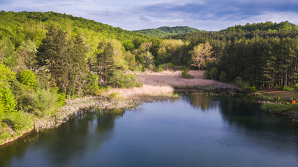 Aerial view of Mountain lake