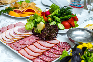 deli meat on plate 