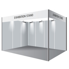 Creative exhibition stand design. Booth template. Corporate identity vector