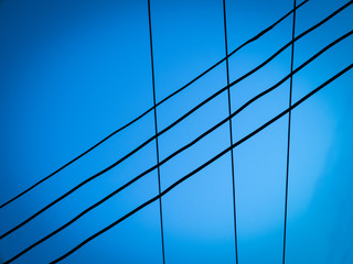 electric wire with blue sky