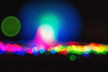 Defocused bokeh lights: optic fiber close-up