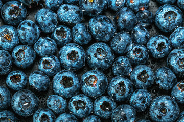 Healthy blueberries background 