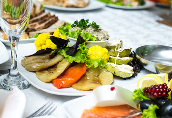Roasted peppers on the plate