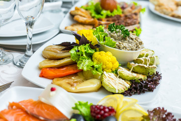 Roasted peppers on the plate