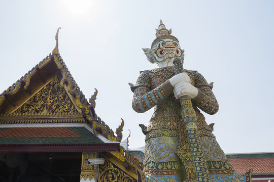 demon guardian statue at Wat phra kaew,Tahailand
