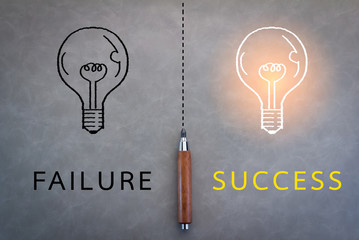 failure or success business concept - obrazy, fototapety, plakaty