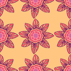 Seamless pattern with beautiful flowers, background