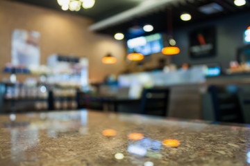 cafe restaurant blur background with bokeh