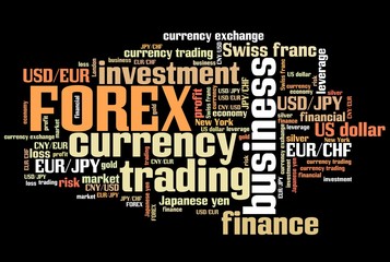 Fototapeta premium Forex currency trading - word cloud concept