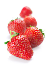 Strawberries on white