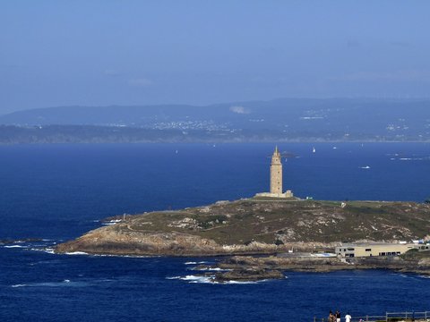 Faro de la torre de Hércules, A Coruña, Galicia, España.