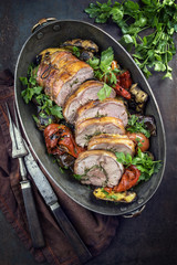 Lammrollbraten mit Grillgemüse
