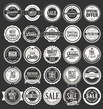 Retro vintage badges and labels collection