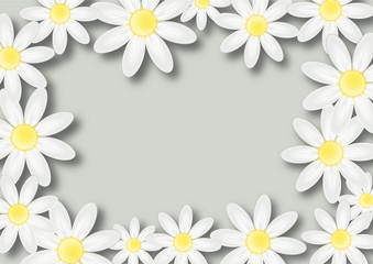 Vector floral wish background with flowers and place for text