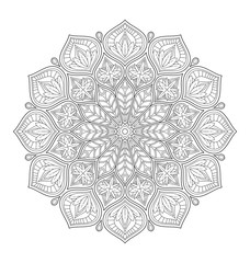 Decorative mandala illustration for adult coloring, well arranged group and easy to edit