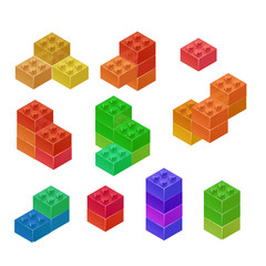 Isometric Plastic  Building Blocks and Tiles