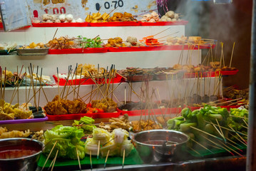 Food stall with typical malaysian food