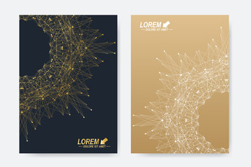Modern vector templates for brochure, Leaflet, flyer, cover, magazine or annual report in A4 size. Business, science, medicine and technology design book layout. Abstract presentation with round form