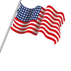 Realistic USA flag