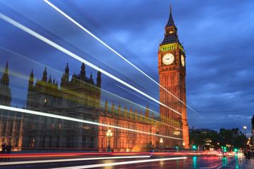Obraz premium Big Ben and house of parliament at twilight, London, UK..