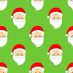 Icono plano patrón con Papa Noel sobre fondo verde