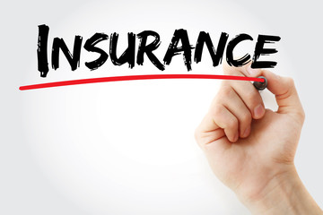 Hand writing Insurance with marker, concept background