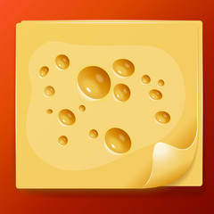 Appetizing slice of cheese image