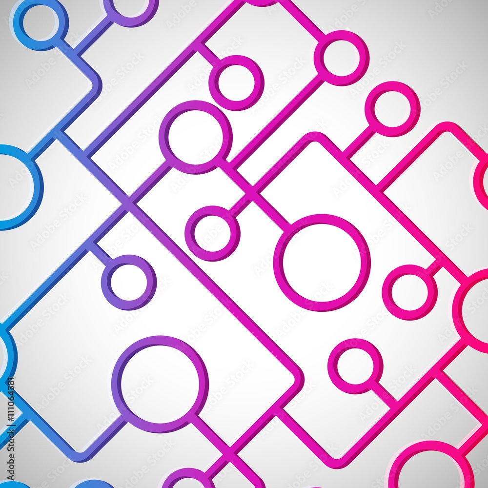 Aufkleber Abstract background with circles and lines design elements.