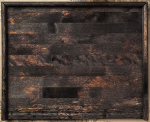 Close up of dark wooden tray.