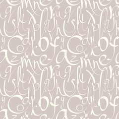 Seamless pattern with hand drawn alphabet