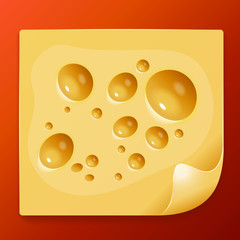 Appetizing slice of cheese image