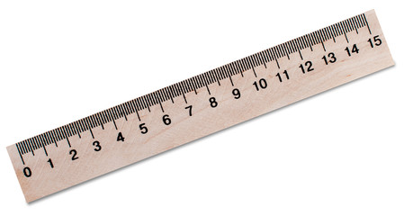 Wooden ruler on a white background