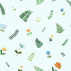  Floral watercolor pattern - illustration.